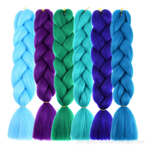 24 Inch Braiding Crochet Hair Expression Jumbo Ombre Stretched Synthetic Hair Extensions Synthetic For Women Braiding Hair